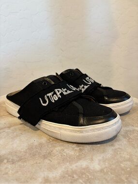 Lanvin Collection Black Canvas Slip-On Mule Sneakers